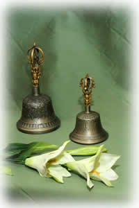 Tibetan bells with lilies
